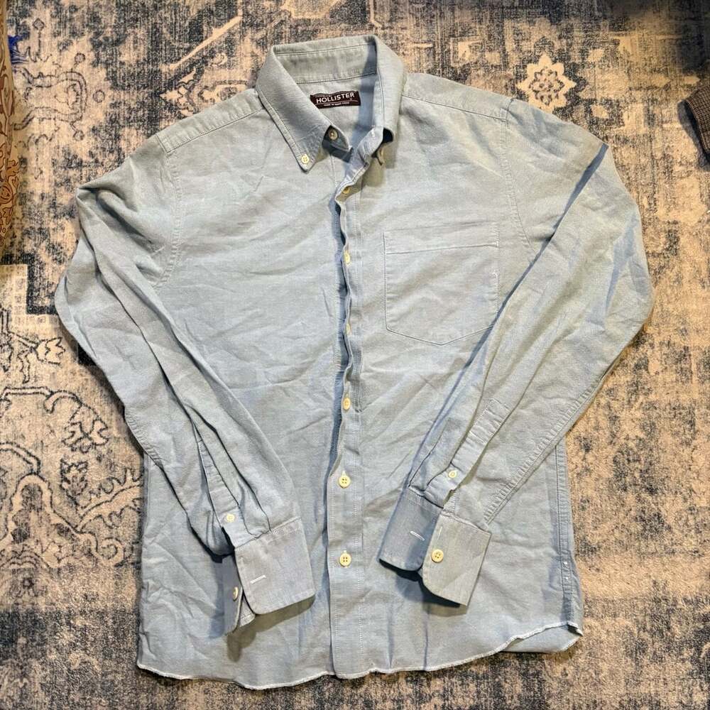 Hollister Button Down Shirt Size S Light Blue Long Sleeve Oxford